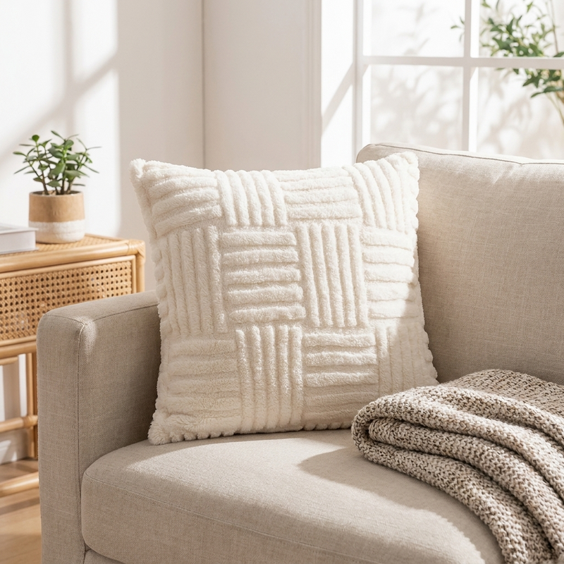 Faux Fur Boho Cushion Cover