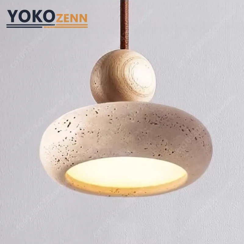 Travertine Wabi-Sabi Pendant Light