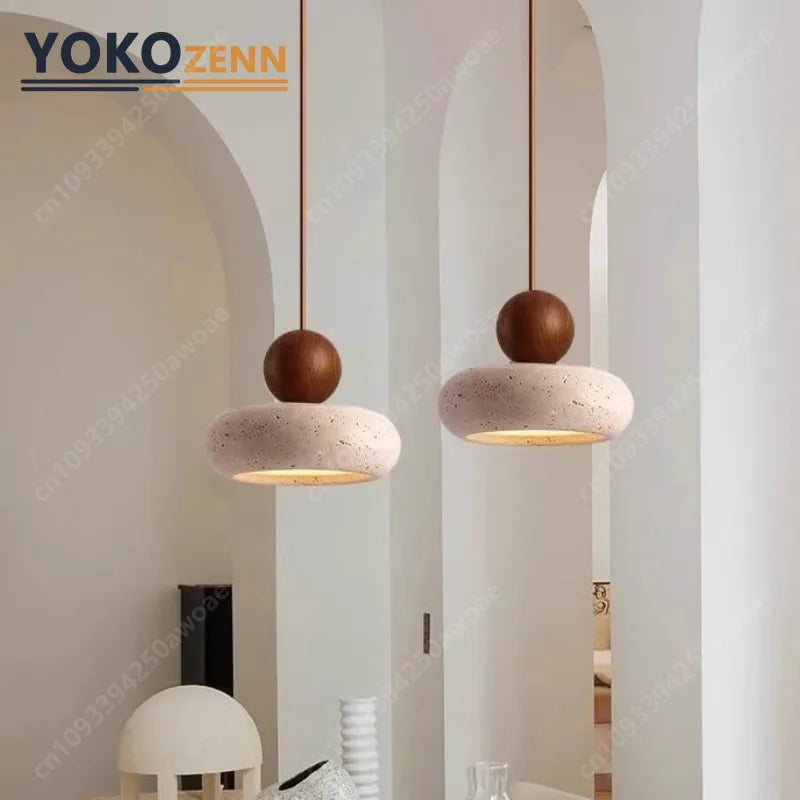 Travertine Wabi-Sabi Pendant Light