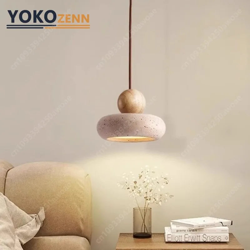 Travertine Wabi-Sabi Pendant Light
