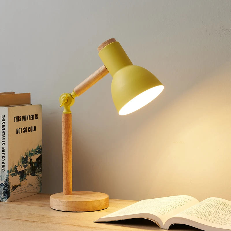 Wooden Nordic Bedside Table Lamp