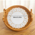 Round Rattan Storage Tray
