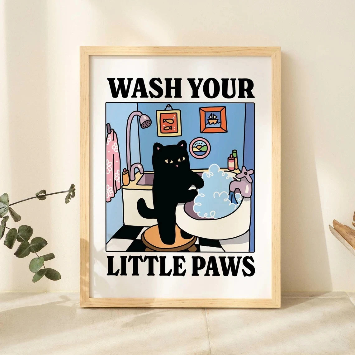 Black Cat Wall Print
