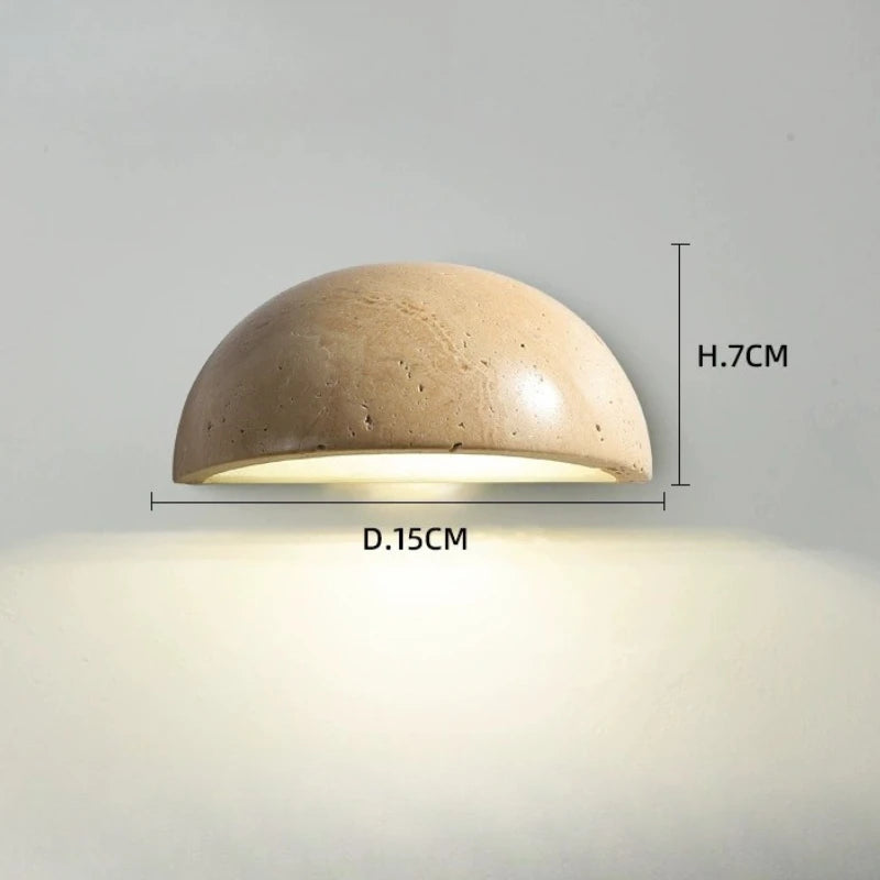 Travertine Wabi-Sabi Bedside Table Lamp