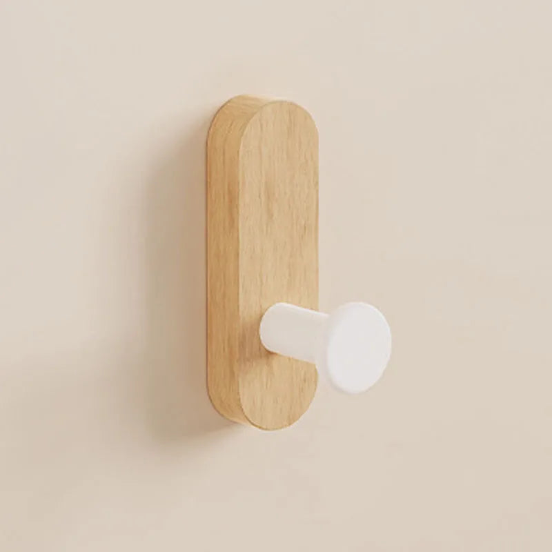 Self-Adhesive Wooden Wall Hooks