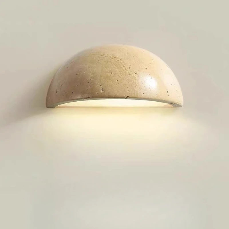 Travertine Wabi-Sabi Bedside Table Lamp