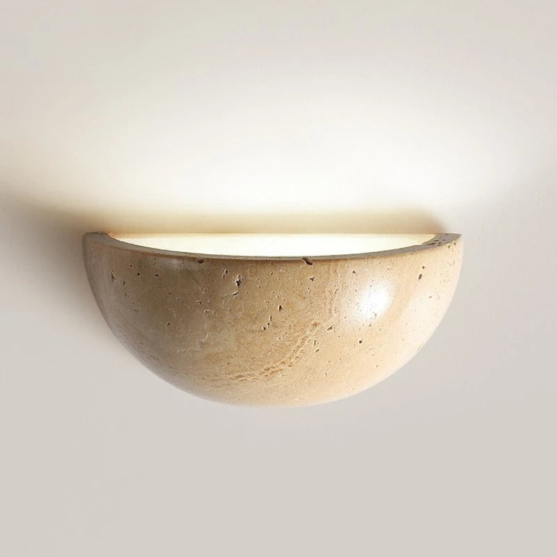 Travertine Wabi-Sabi Bedside Table Lamp