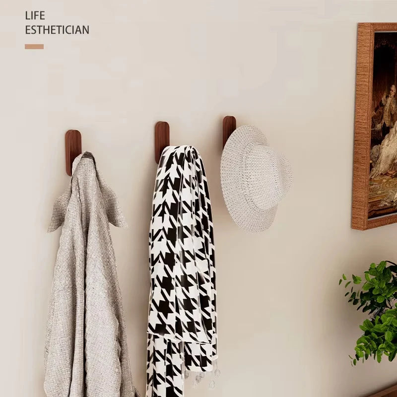 Self-Adhesive Wooden Wall Hooks