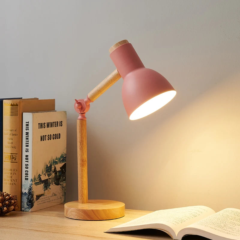 Wooden Nordic Bedside Table Lamp