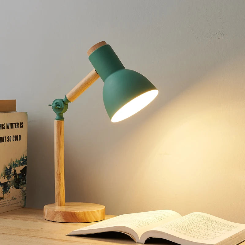 Wooden Nordic Bedside Table Lamp