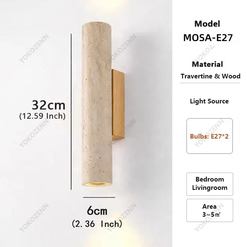 Travertine Wabi-Sabi Wall Sconce