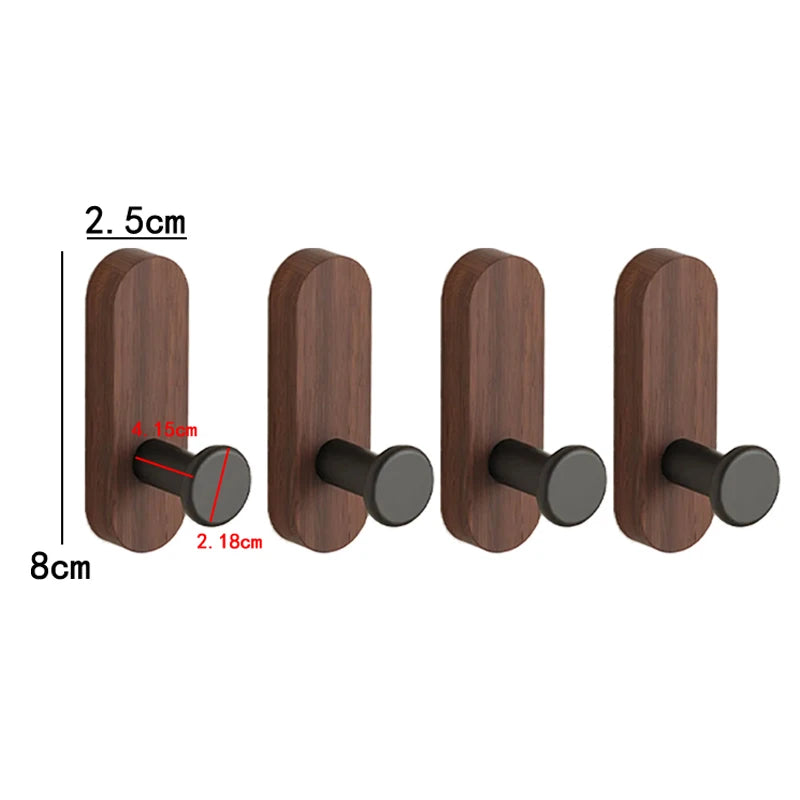 Self-Adhesive Wooden Wall Hooks