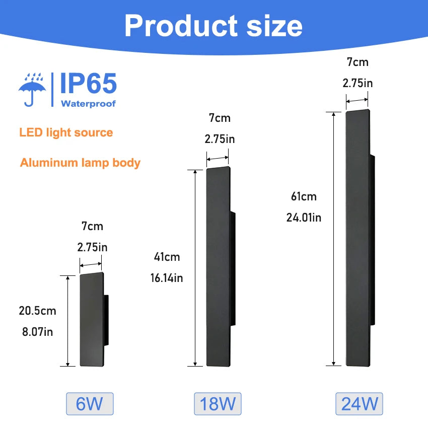 IP65 Aluminium Outdoor Wall Light