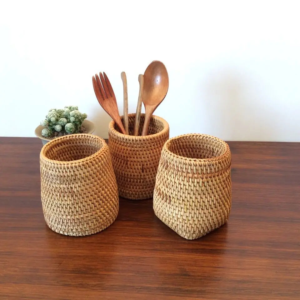 Rattan Utensil Holder
