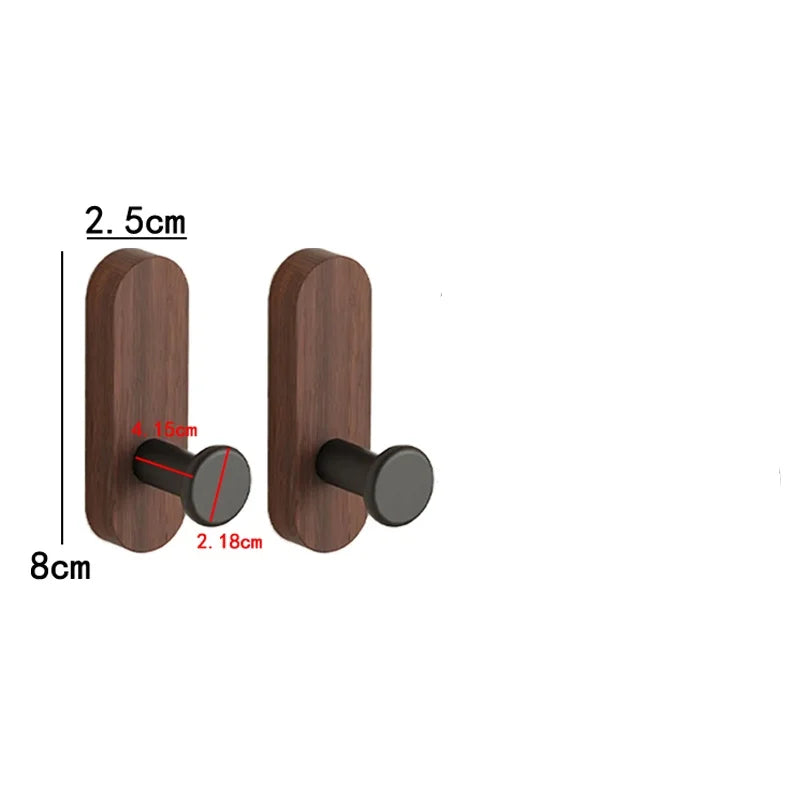 Self-Adhesive Wooden Wall Hooks