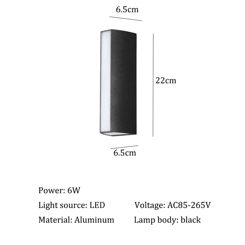 Modern IP65 Aluminium Outdoor Wall Light