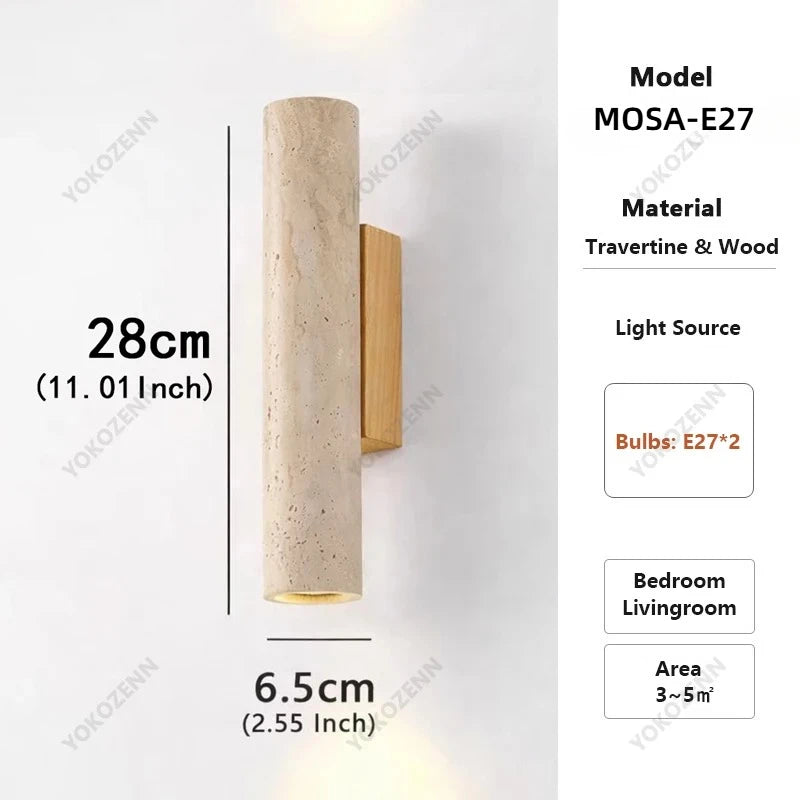 Travertine Wabi-Sabi Wall Sconce