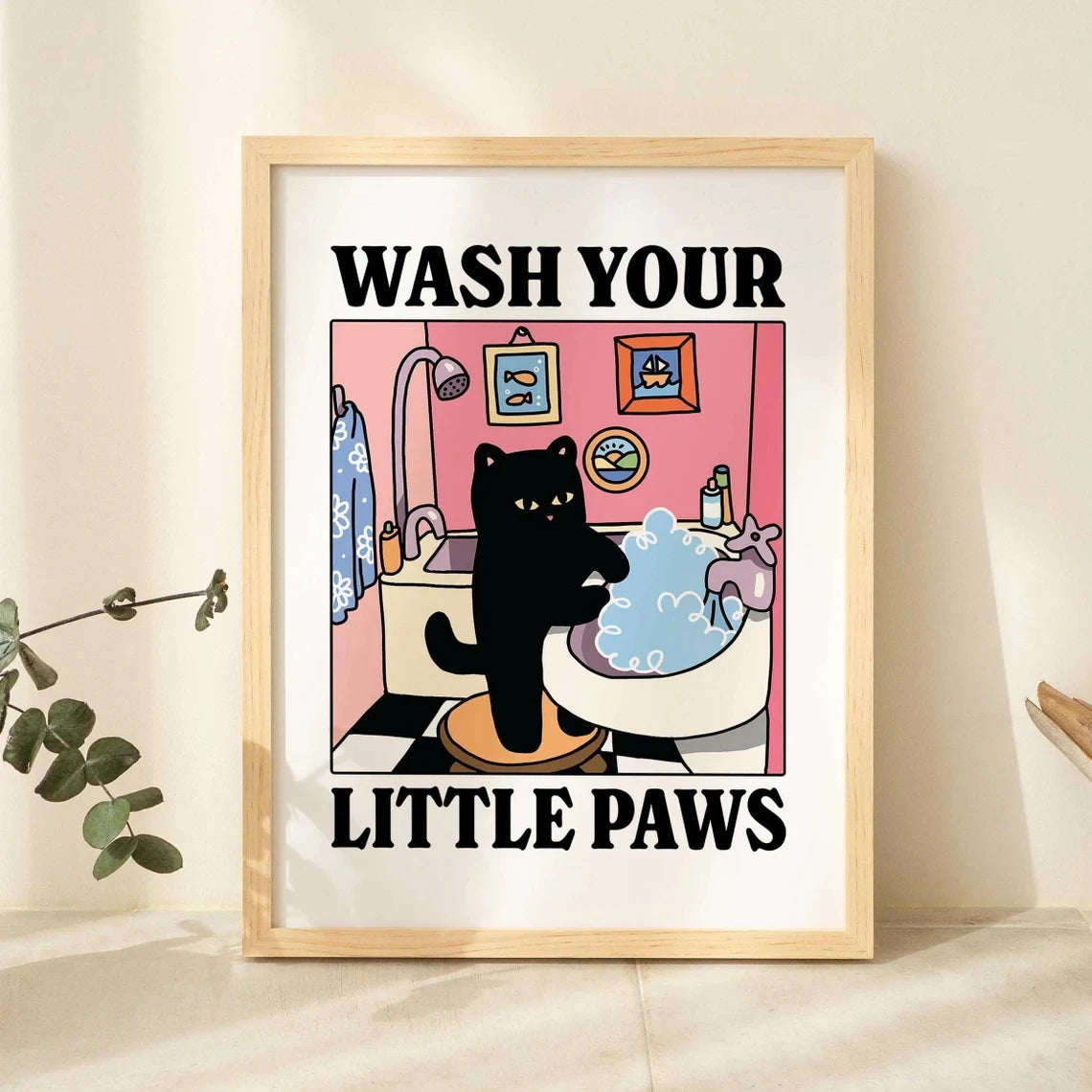 Black Cat Wall Print