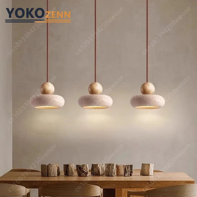 Travertine Wabi-Sabi Pendant Light