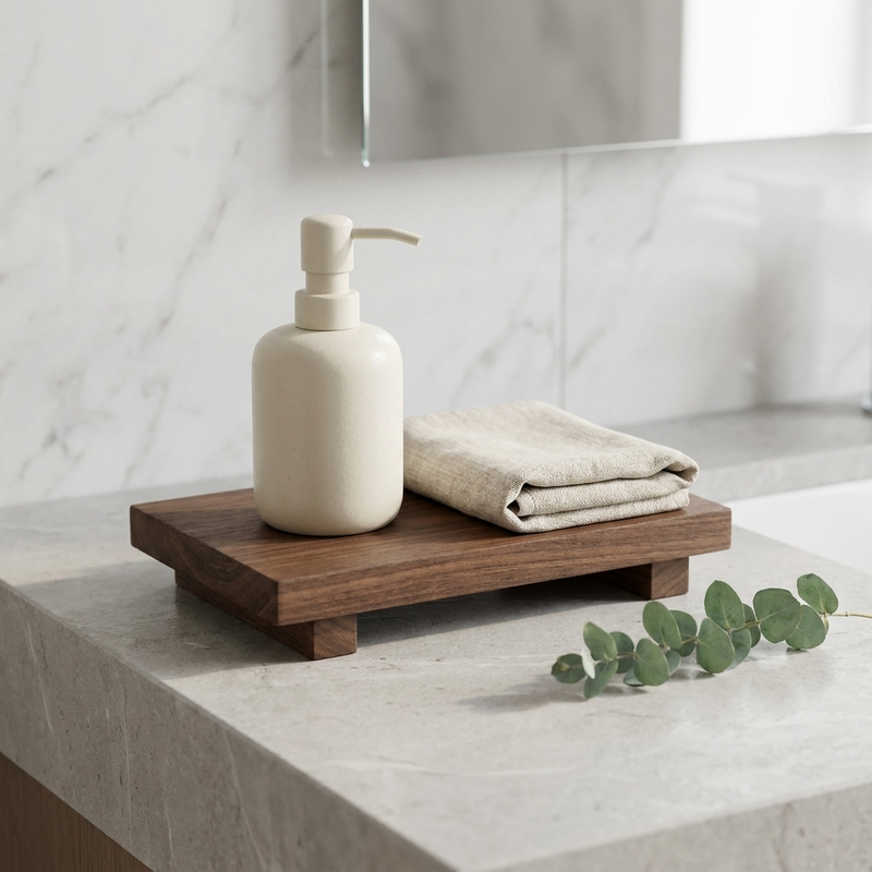 Wooden Bathroom Tray